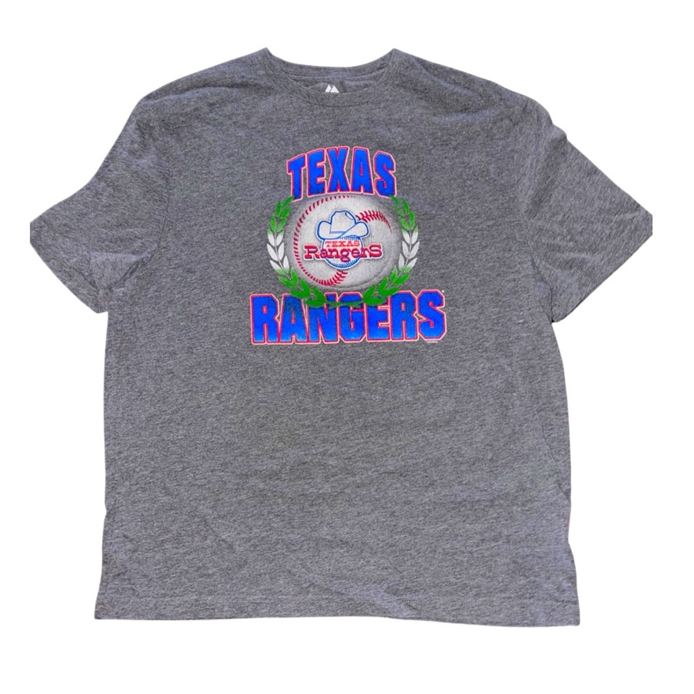 Texas Rangers Vintage Logo T-Shirt by Majestic: XL: Nolan Ryan: American League